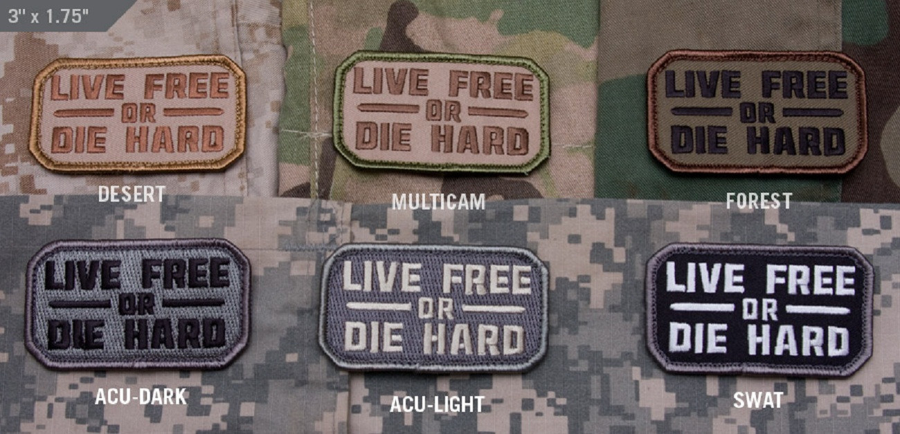 MORALE Patch - Milspec Monkey - LIVE FREE OR DIE HARD - SWAT - Hook & Loop