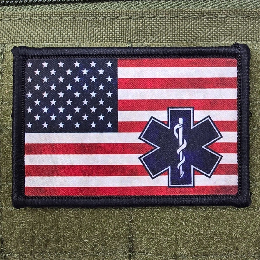 EMT Patch Paramedic Moral Tactical Meme Military Army USA Flag Hook & Loop 3x2