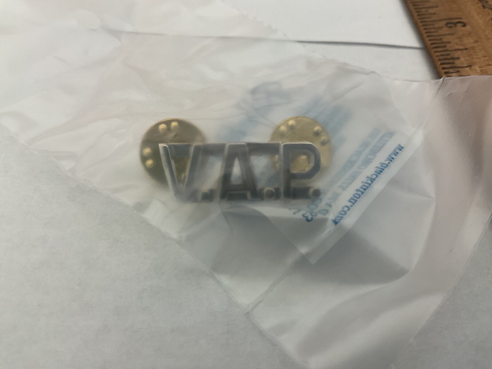 Uniform Lapel Letter Pins V.A.P. Veterans Police   3/8”inch By Blackinton USA