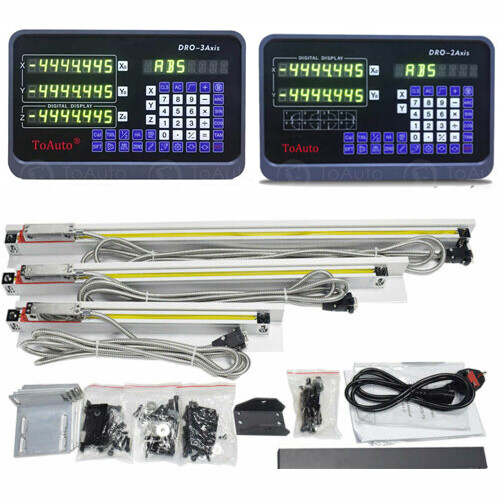TOAUTO Linear Scales 5um+DRO Digital Readout 2/3 Axis Kit for Bridgeport Mill US