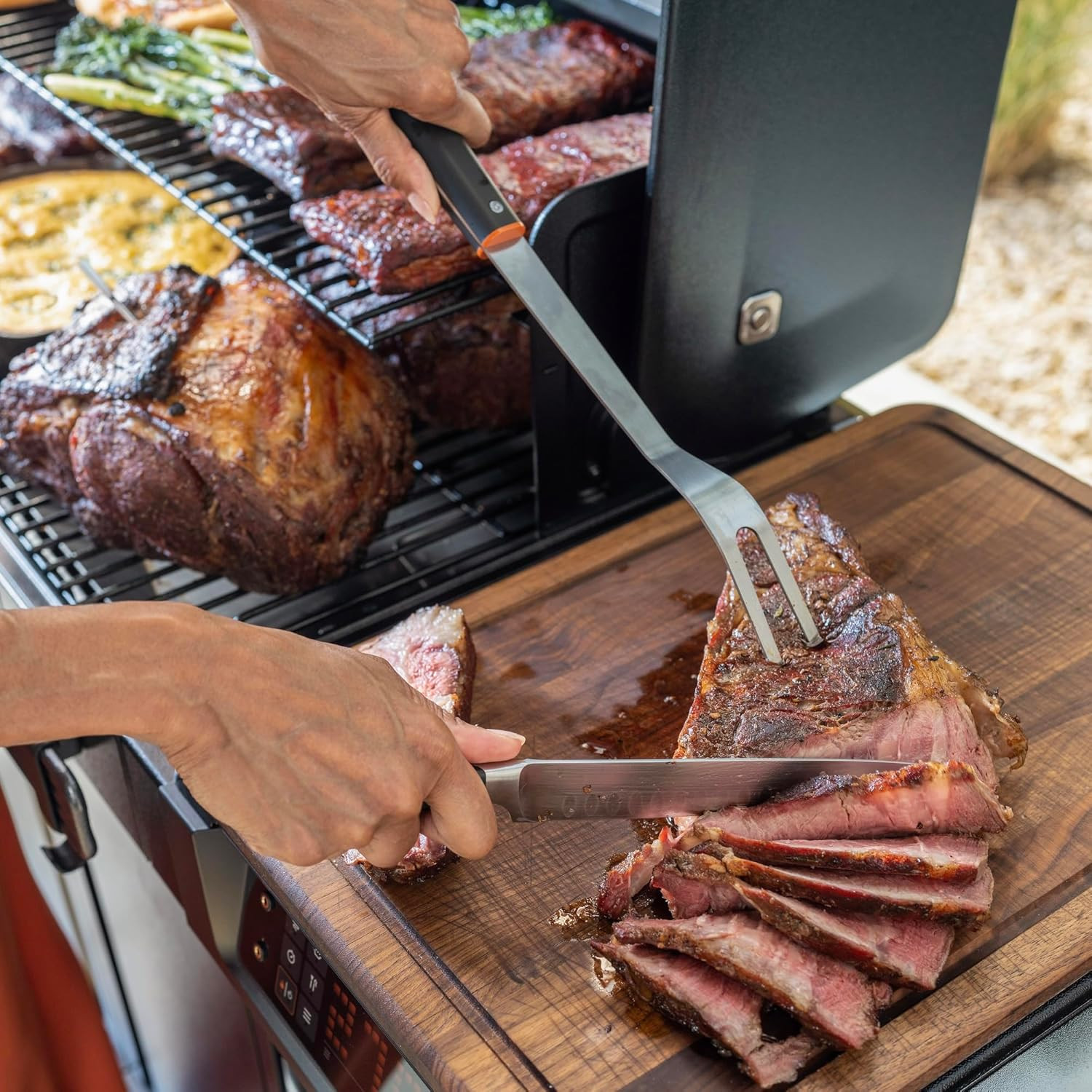 BAC791 Stainless Steel BBQ Fork Grill Accessory with Dishwasher Safe Handle