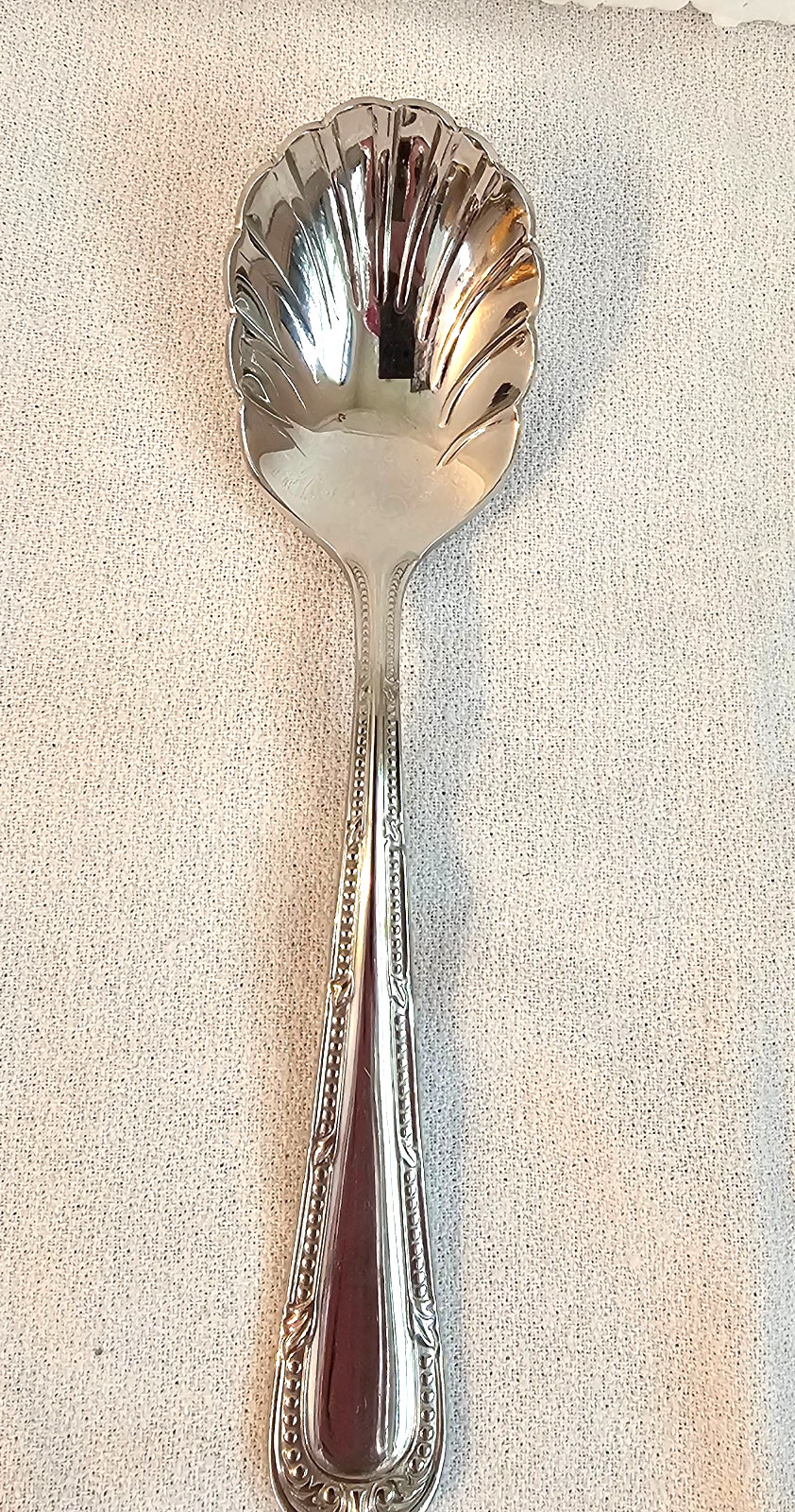 Waterford Flatware Russborough 18/10 Stainless Serving / Sugar / Scalloped Spoon