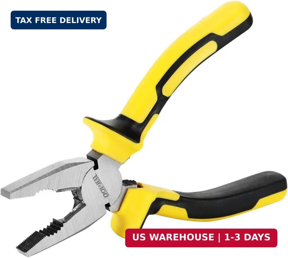 DOWELL Lineman's Pliers Combination Pliers with Cutter 6 Inch Heavy Duty Nickel