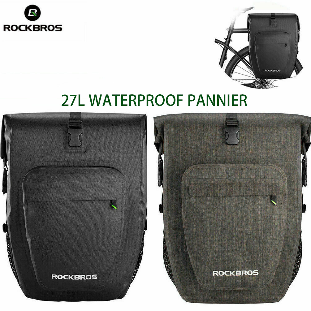 ROCKBROS Bike Pannier Bag Waterproof Cycling Travel Rear Seat Carrier Bag 27L