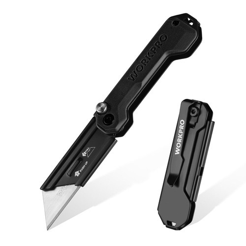 WORKPRO EDC Folding Utility Knife Mini Box Cutter with Quick Open Axis Lock New