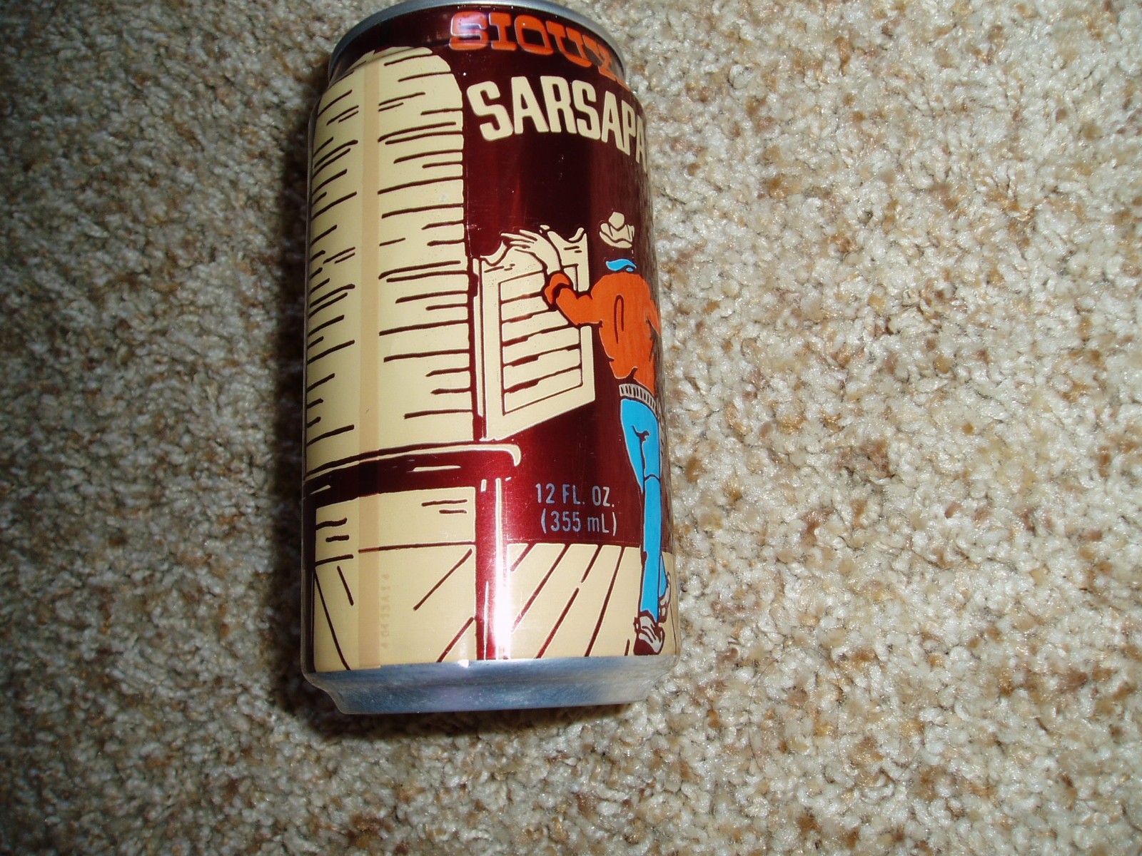 Vintage Sioux City Sarsaparilla Soda Pop 12 oz Can White Rock FREE S/H!