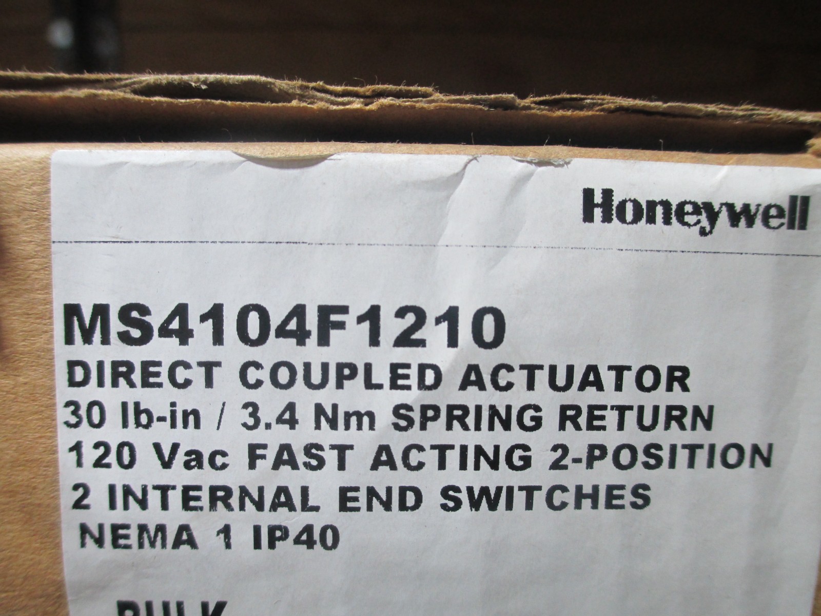 Honeywell MS4104F1210 Actuator NEW!