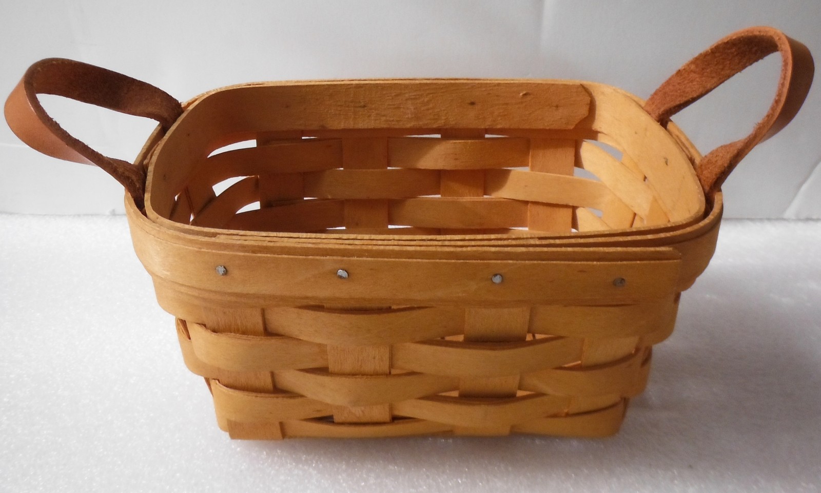 LONGABERGER  small Basket leather handles 1999