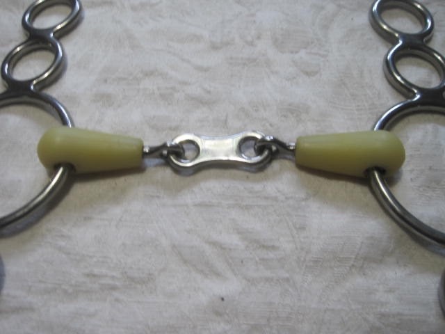 Happy Mouth Rubber 4- Ring Elevator French Link Snaffle 5''Horse Bit