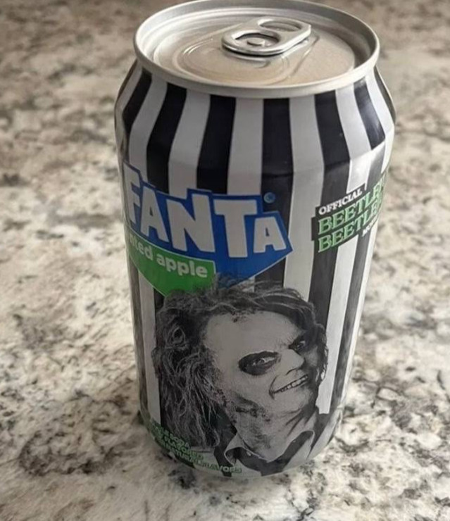 Beetle juice  “opened”  12 Ounce  Beetlejuice  apple green soda…NO TAB …removed.