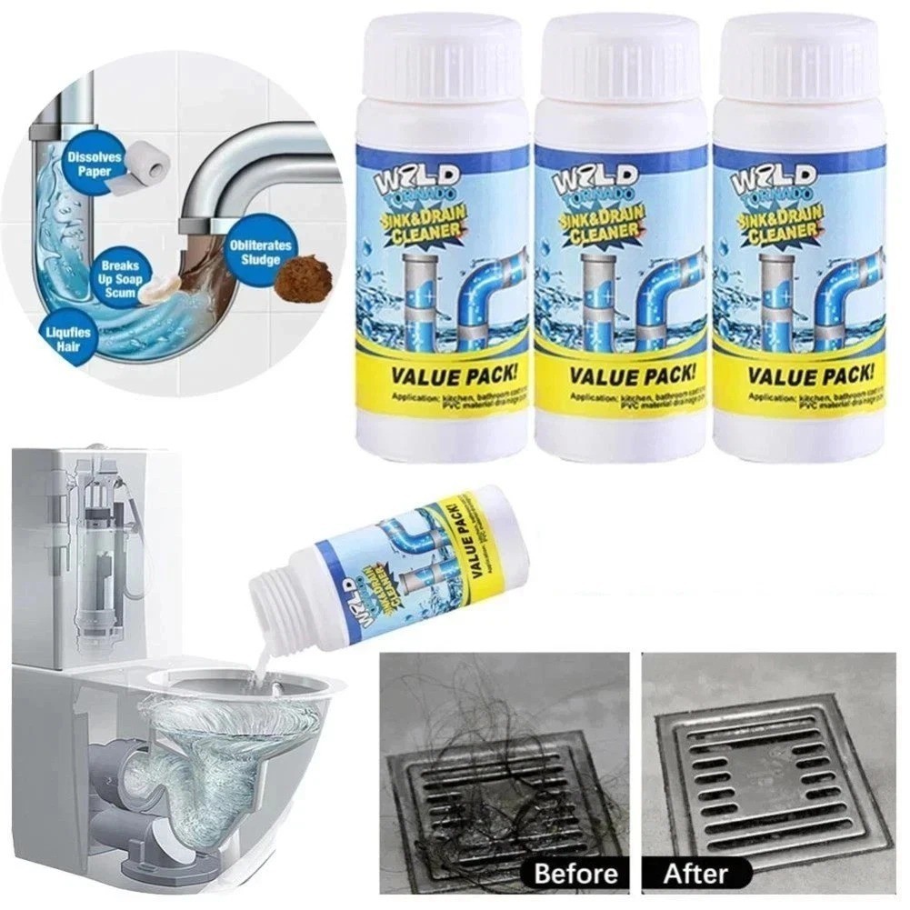 1-5x Wild Tornado Powerful Sink Drain Cleaner High Efficiency Clogging Remover