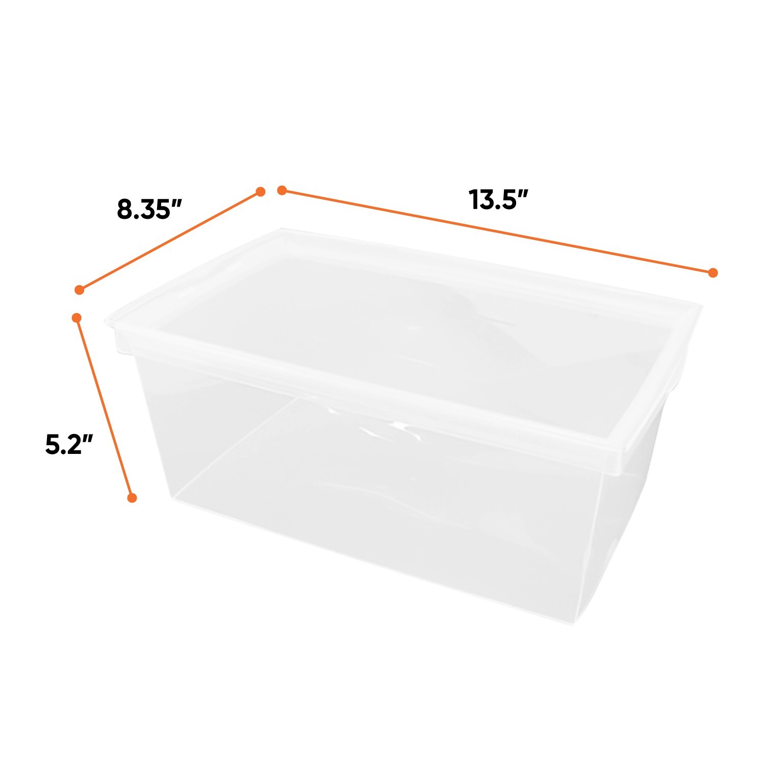 Superio Shoe Box Storage Container - 6.5 Quart Clear Plastic Stackable, 6 Pack