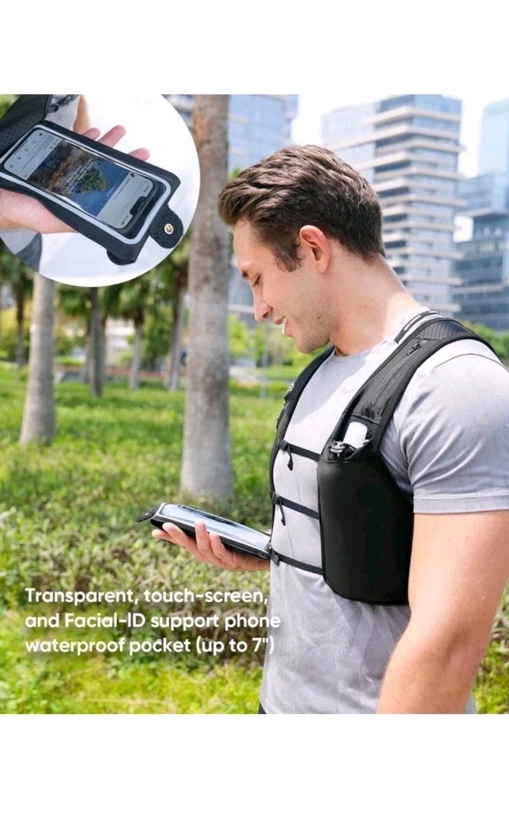 Zelvot Hydration Adjustable Hiking Running Vest No Flask Black Size Small