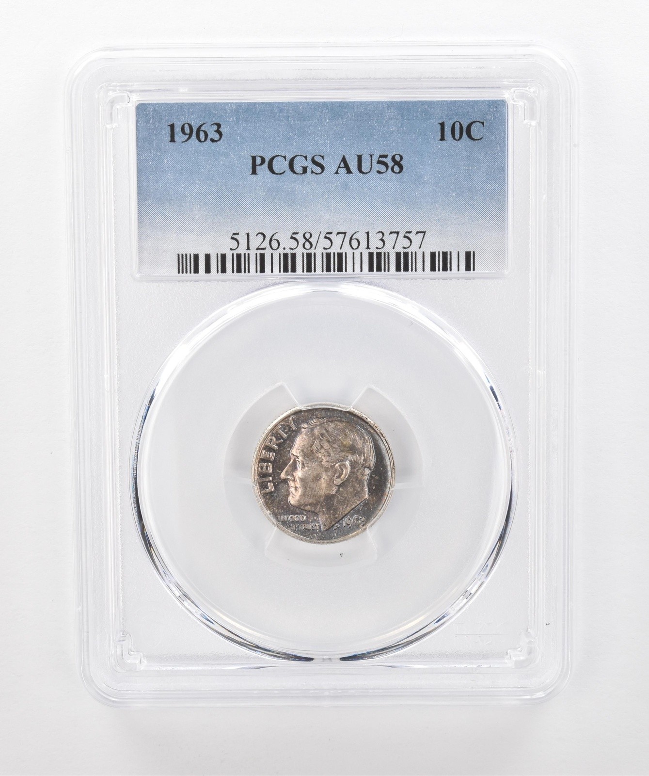 1963 Roosevelt Dime AU58 PCGS Beautiful Tone *1544