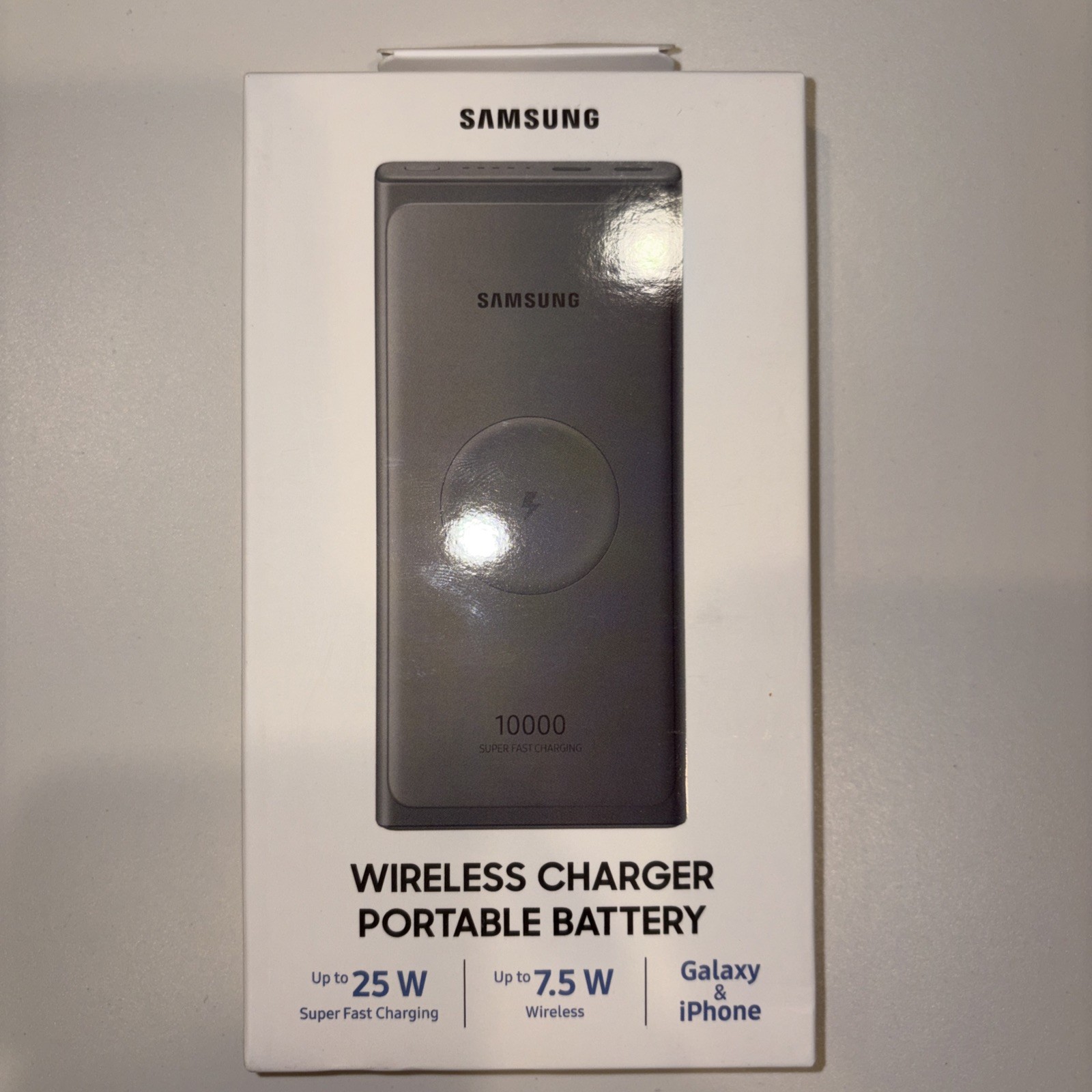 Samsung 2in1 Portable Fast Charge Wireless Charger Power Bank 10000mAh Gray