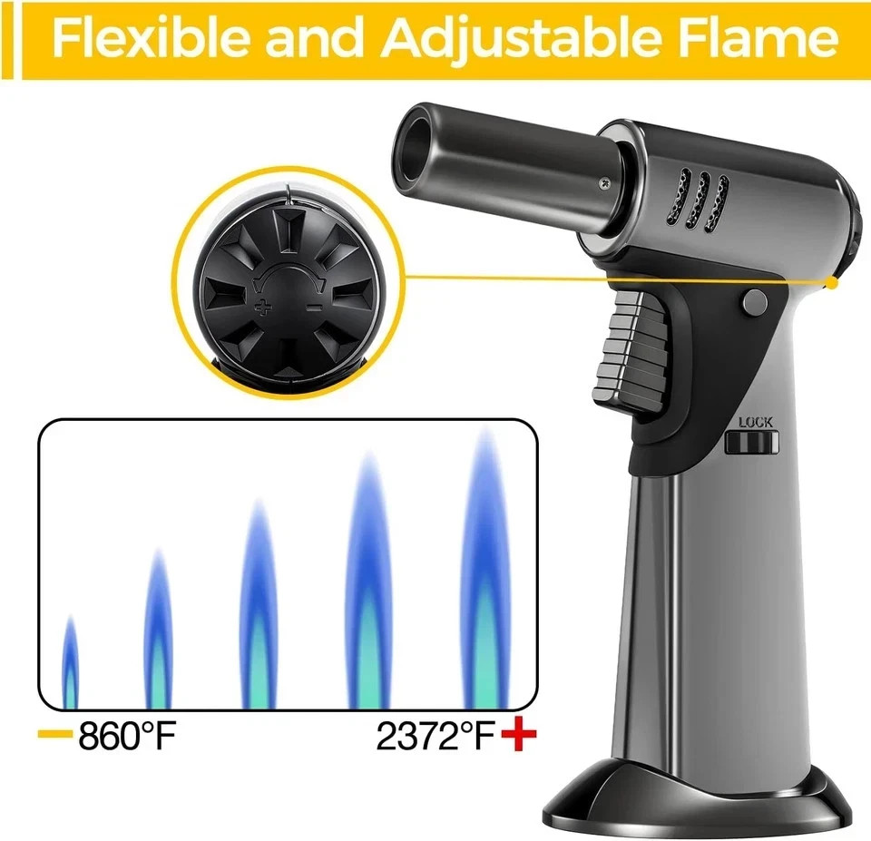 Butane Torch, Butane Refillable Kitchen Cooking Torch, Torch Lighter with Safety