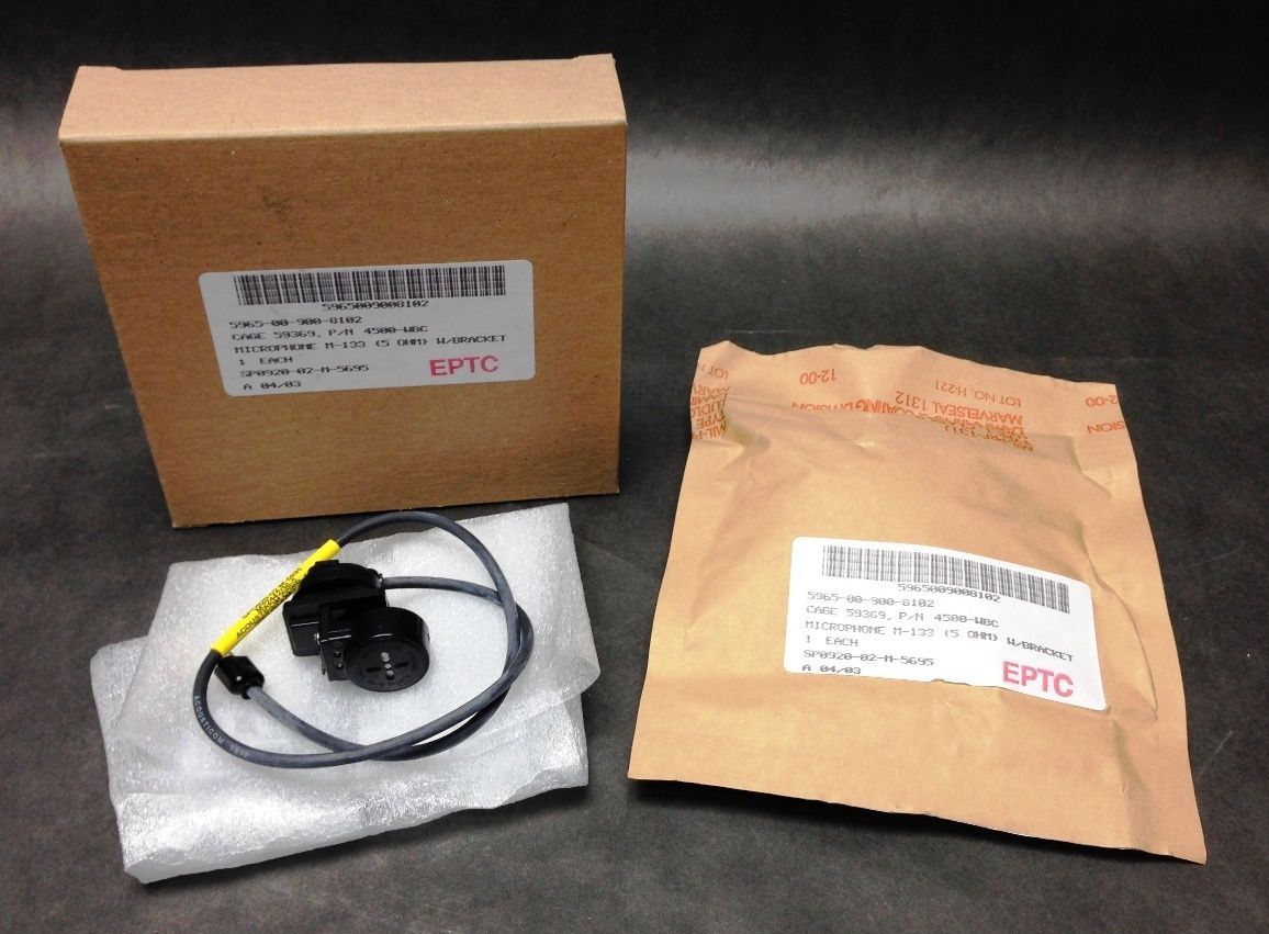 NEW! Dynamic M-133/U F-16 Military Helmet Microphone 4500-WBC M26542/9-01 MIC