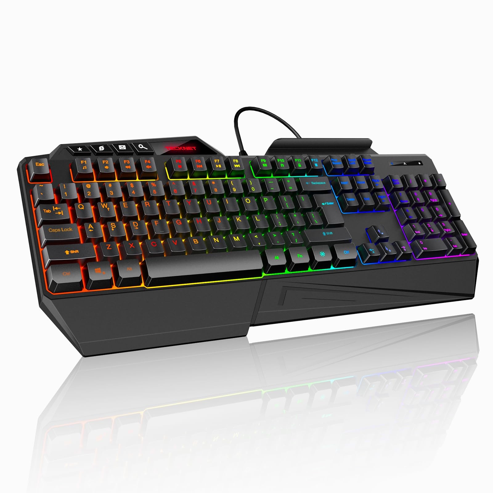 Tecknet Wired Rgb Gaming Keyboard - 26-Key Anti-Ghosting 13 Lighting Modes