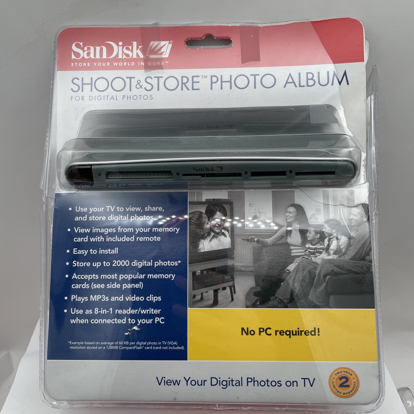 SanDisk Shoot & Store Photo Album Digital Photos 8-in-1 Reader SDV2S-A-A30 Read