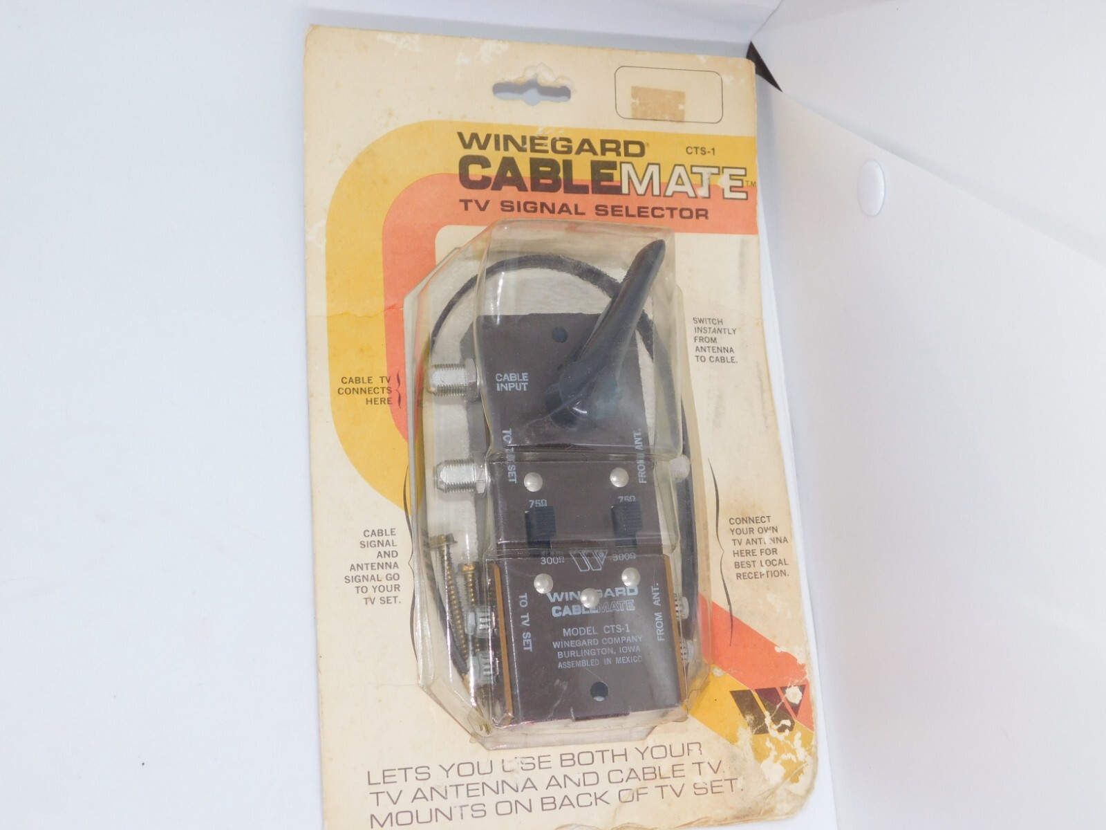WINEGARD Cablemate CTS-1 Input selector switch 75 300 Ohm switch Antenna NOS