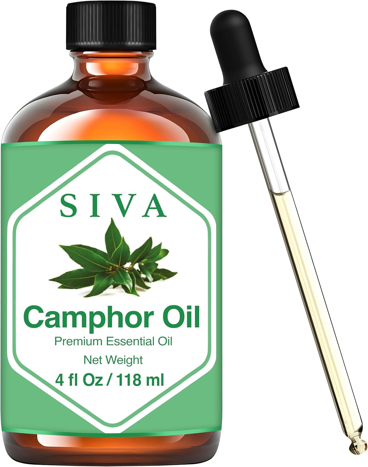 Siva Camphor Essential Oil - 4 Fl Oz – Natural Camphor Oil - for Diffuser, Face,