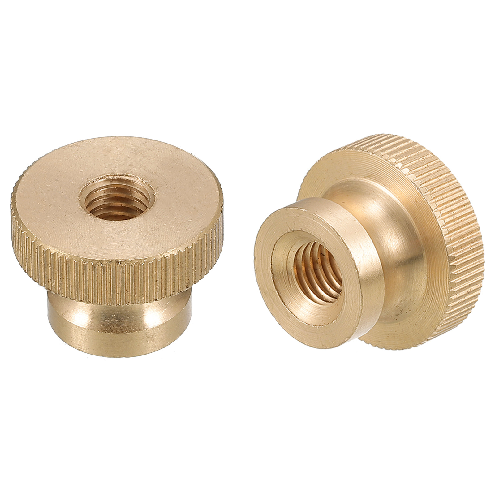 Knurled Thumb Nuts, 2pcs M8 x D23mm x H16mm Brass High Head Adjusting Nuts