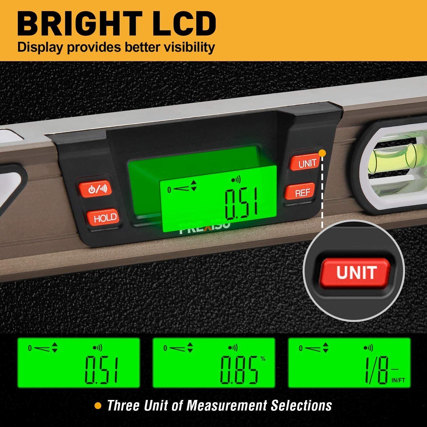 PREXISO Digital Level 11.5'' Angle Slope 360° Electronic Bubble Inclinometer NEW