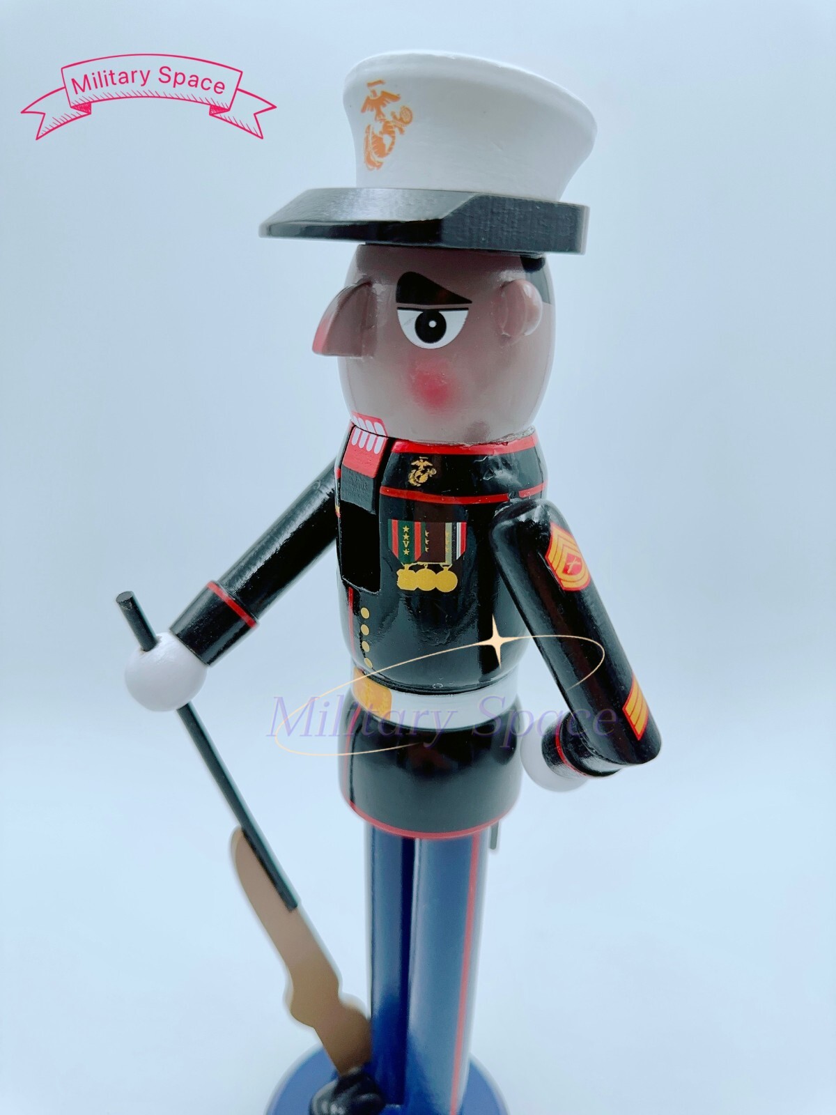 MARINE CORPS 12" NUTCRACKER AFRICAN AMERICAN "PARADE REST"