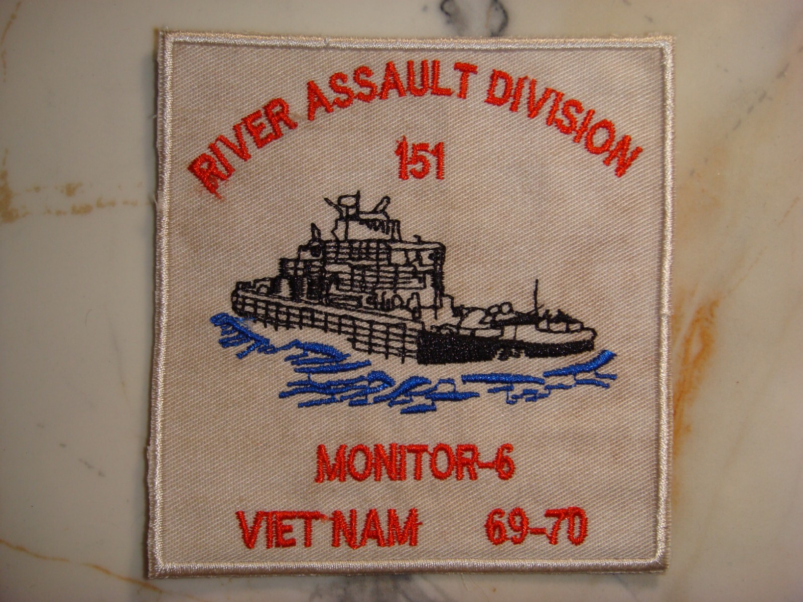 US RIVER ASSAULT DIVISION 151 PBR MONITOR-6 VIETNAM 69-70, VIETNAM WAR PATCH