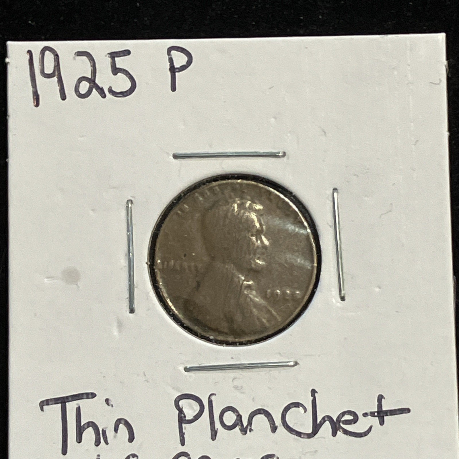 1925-P Lincoln Wheat Cent Error Coin: Very Thin Planchet Only 1.53g
