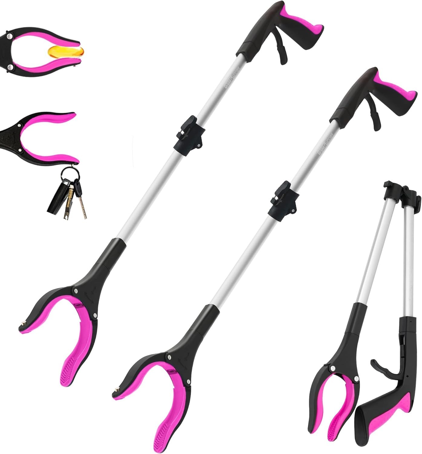 Heavy Duty Grabber Tool Industrial Pick Up Stick Trash Reacher Grip Hand Reach