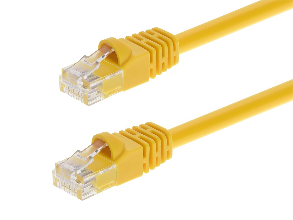 Cat5e Ethernet Patch Cable RJ45 Stranded 350Mhz UTP Copper Wire 24AWG 7ft Yellow