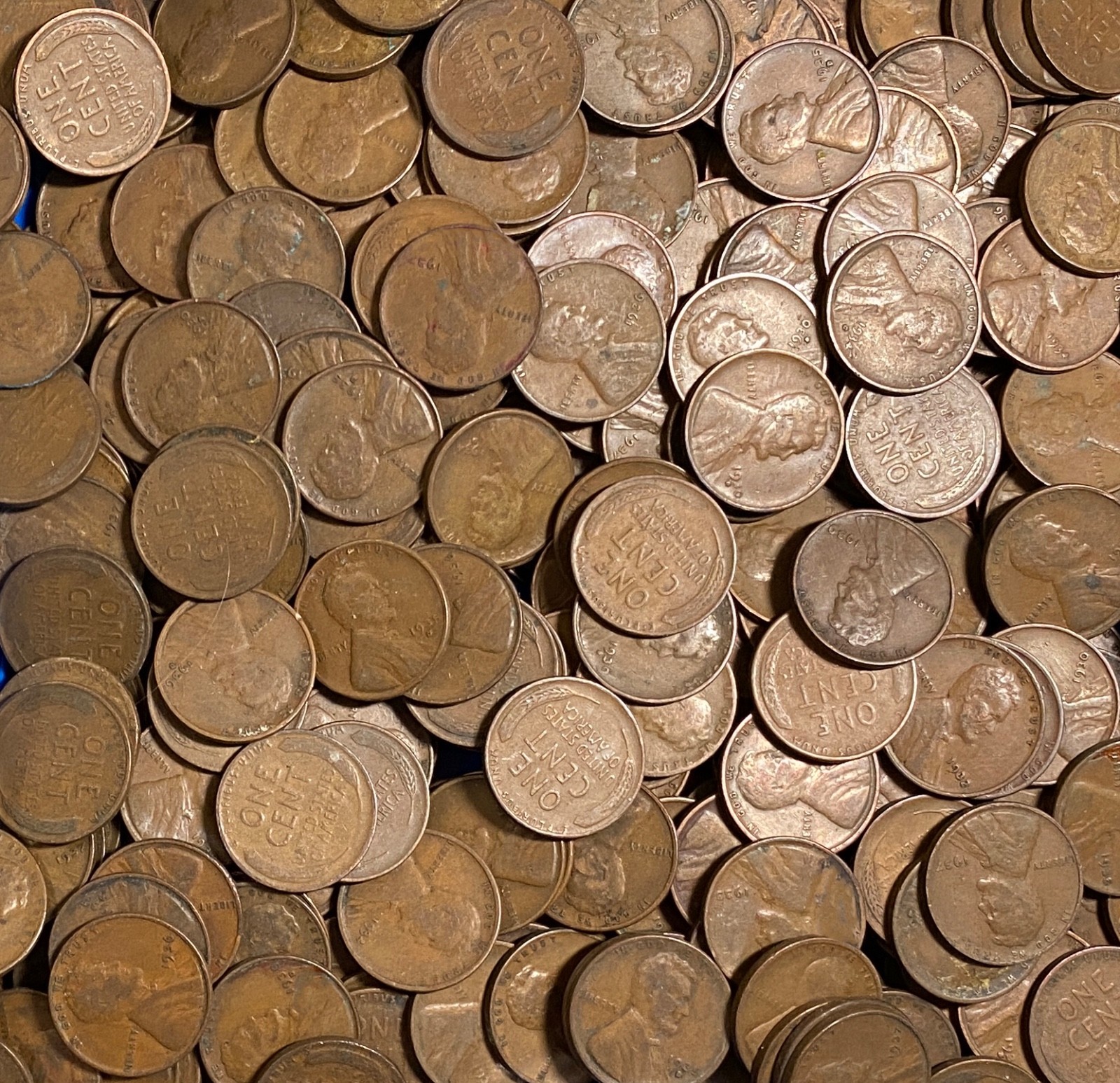 1909-1939 Lincoln Wheat Penny Lot of 30 Different Pennies - Free Shipping!