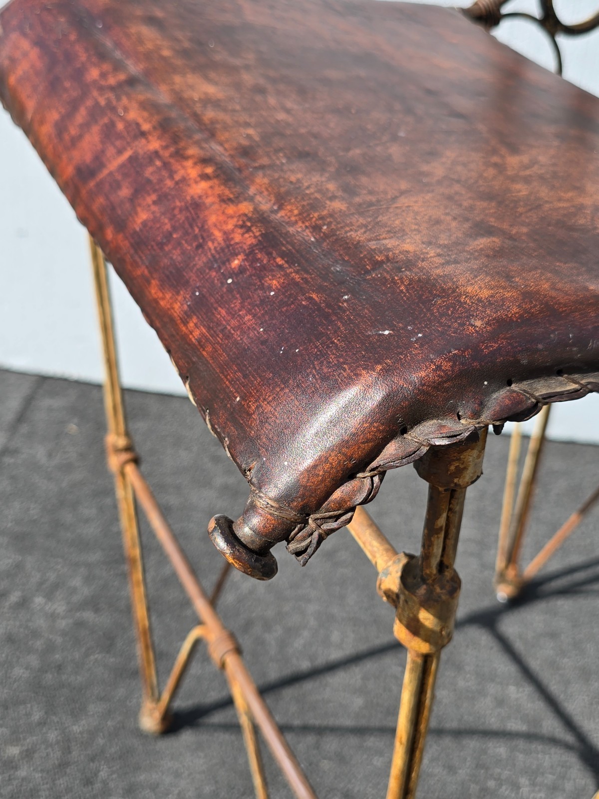 Pair of Vintage IIana Goor Brown Leather Barstools Bar Stools