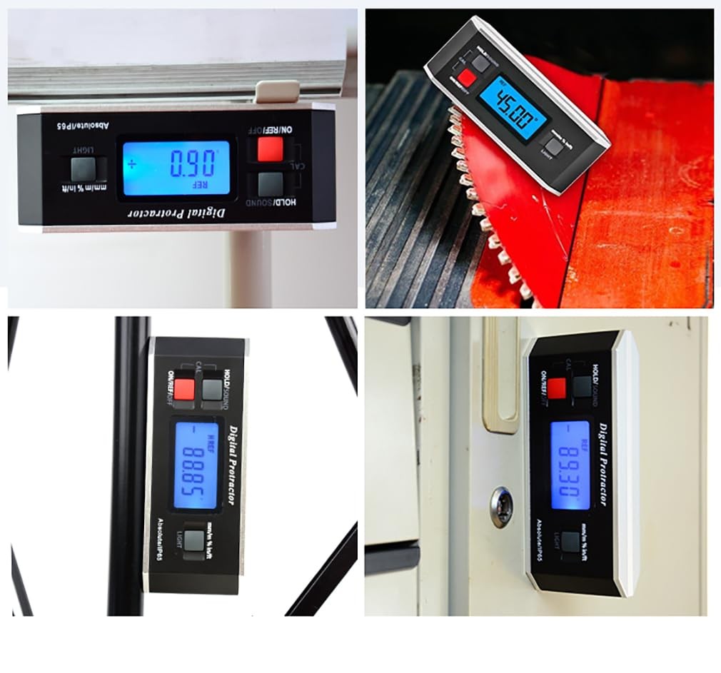 Black V-Groove Digital Angle Finder with Backlight Display - High-Precision I...