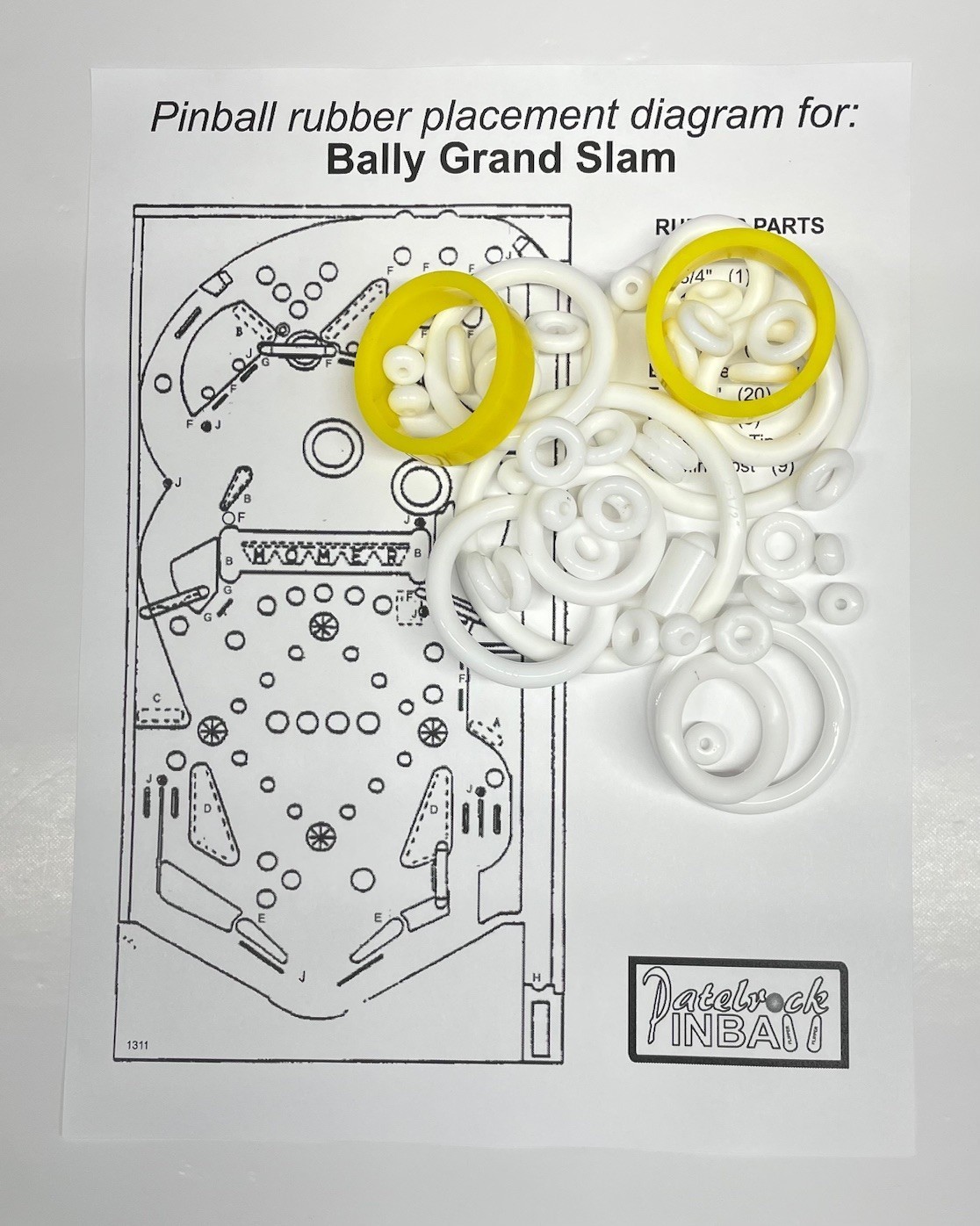 Bally Midway Grand Slam Pinball Machine Rubber Ring Kit **Customize Your Kit**