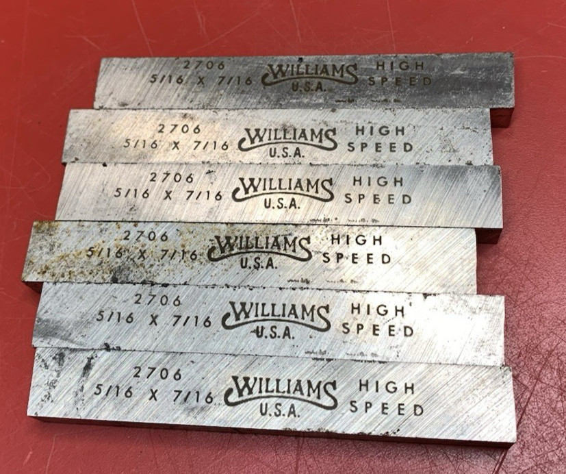 Machinist Tools: Lot of 6 WILLIAMS 5/16"x 7/16" HSS Lathe Tool Bits (NOS)