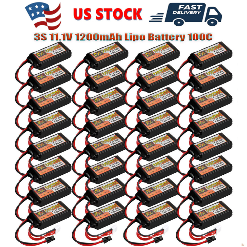 3S 1200mAh 11.1V Lipo Battery SM Connector for RC Car Boat Airplane Helicopter