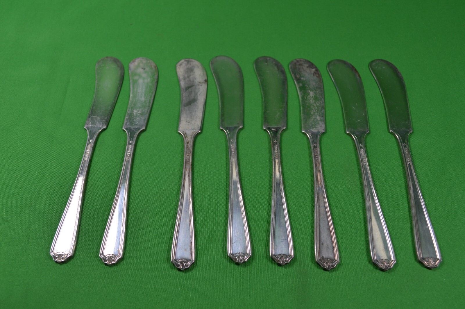 8 PC National Silver Co Silver Plate Butter Spreader,Pattern No. 1,Replacement,D