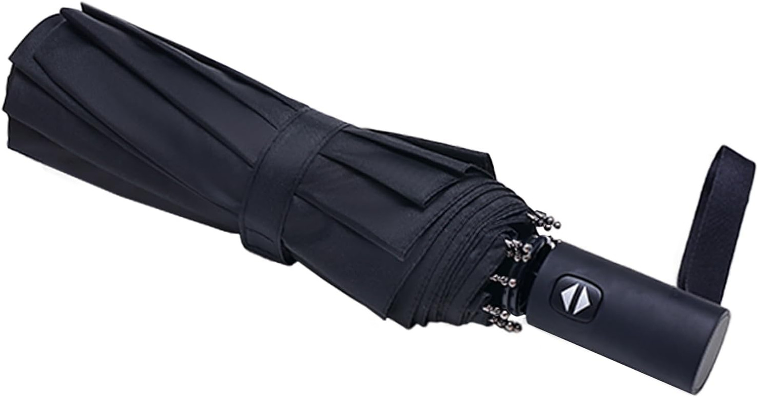 Essentials Umbrella Windproof Compact Collapsible Light, Automatic, Strong and P