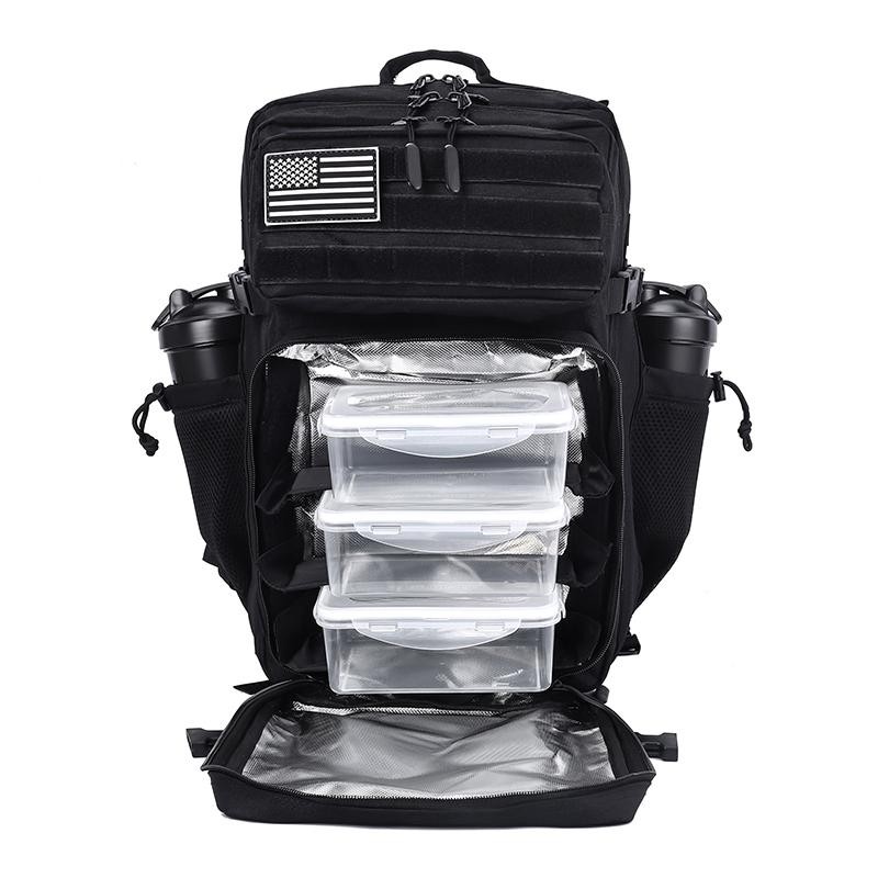 Lhi 45l Tactical Meal Prep Backpack Insulated Gym Fitness Bag Bottle Holder