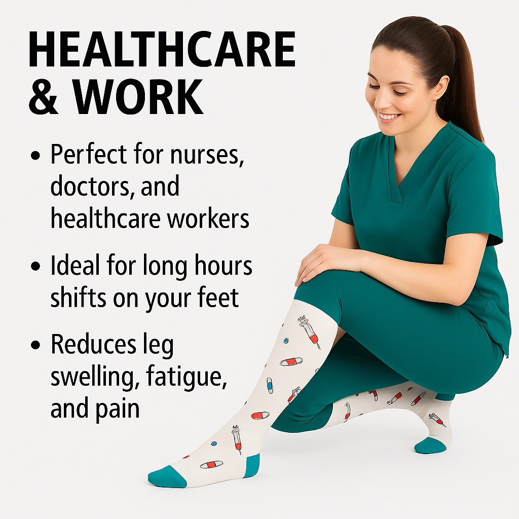 6 Pairs Compression Socks for Nurses, Men & Women, Support Socks for Long Hours
