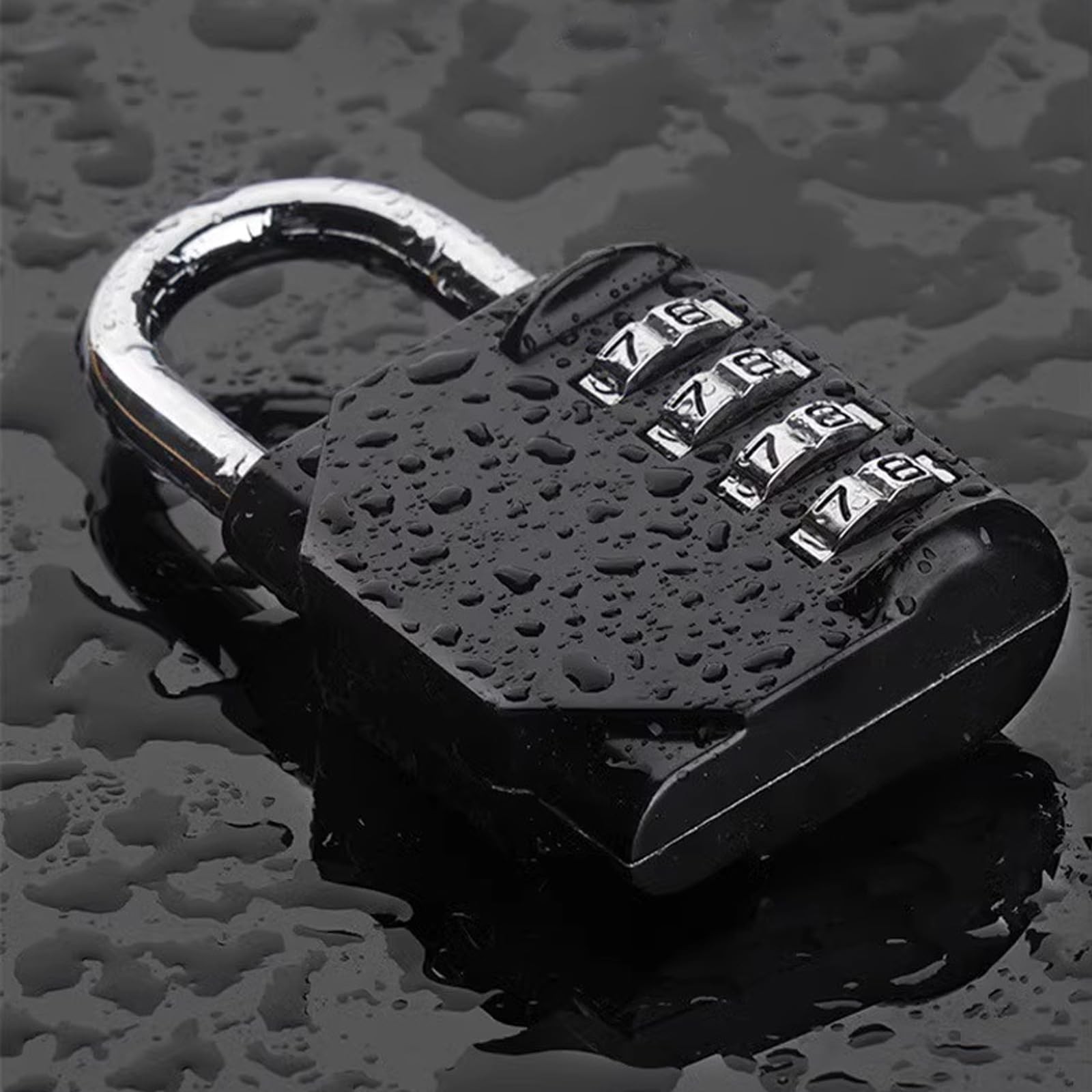 Combination Lock 4 Digit, Resettable Locker Lock,Waterproof Metal Red