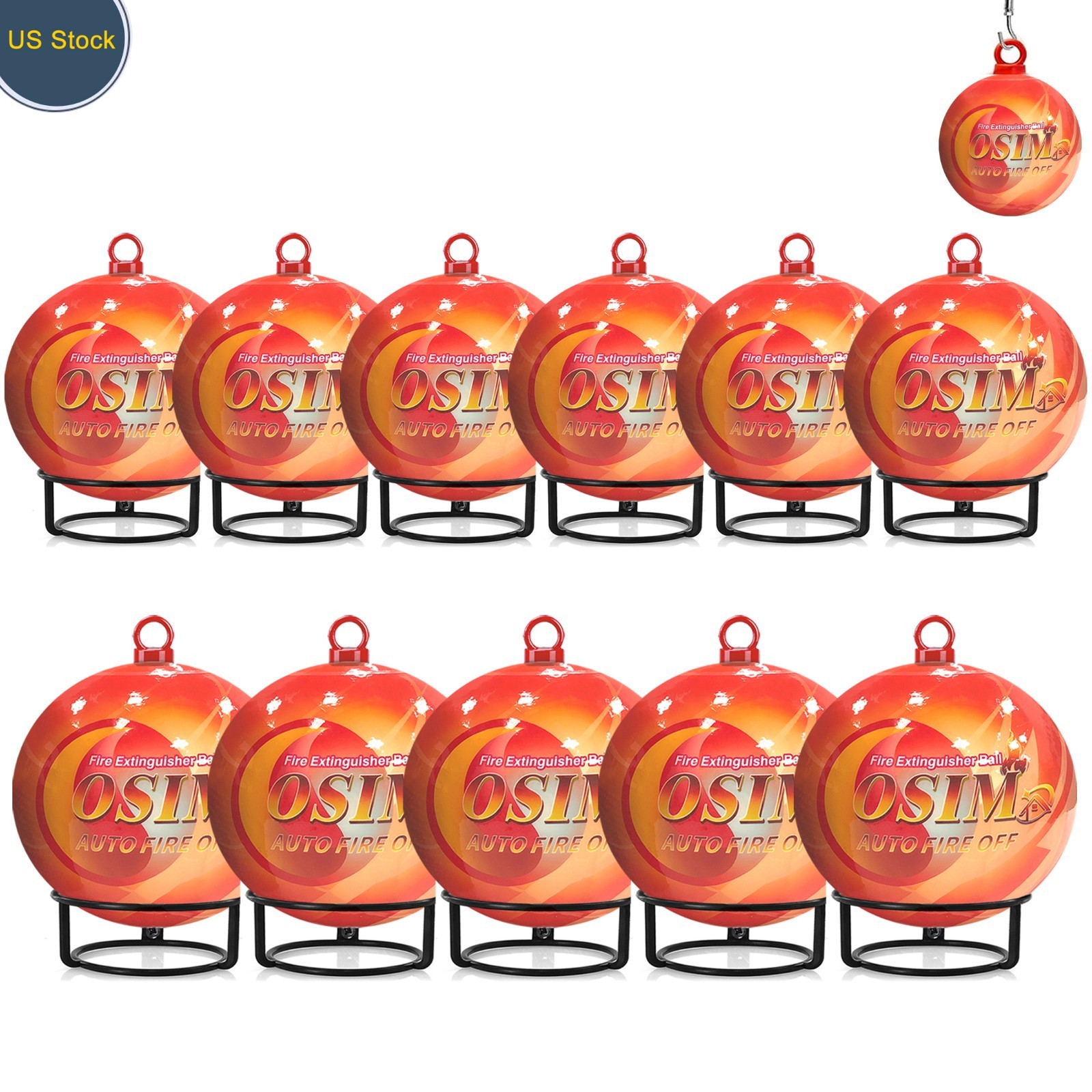 11 PACK Portable Automatic Fire Ball Extinguisher with Bracket and Hook Mount US