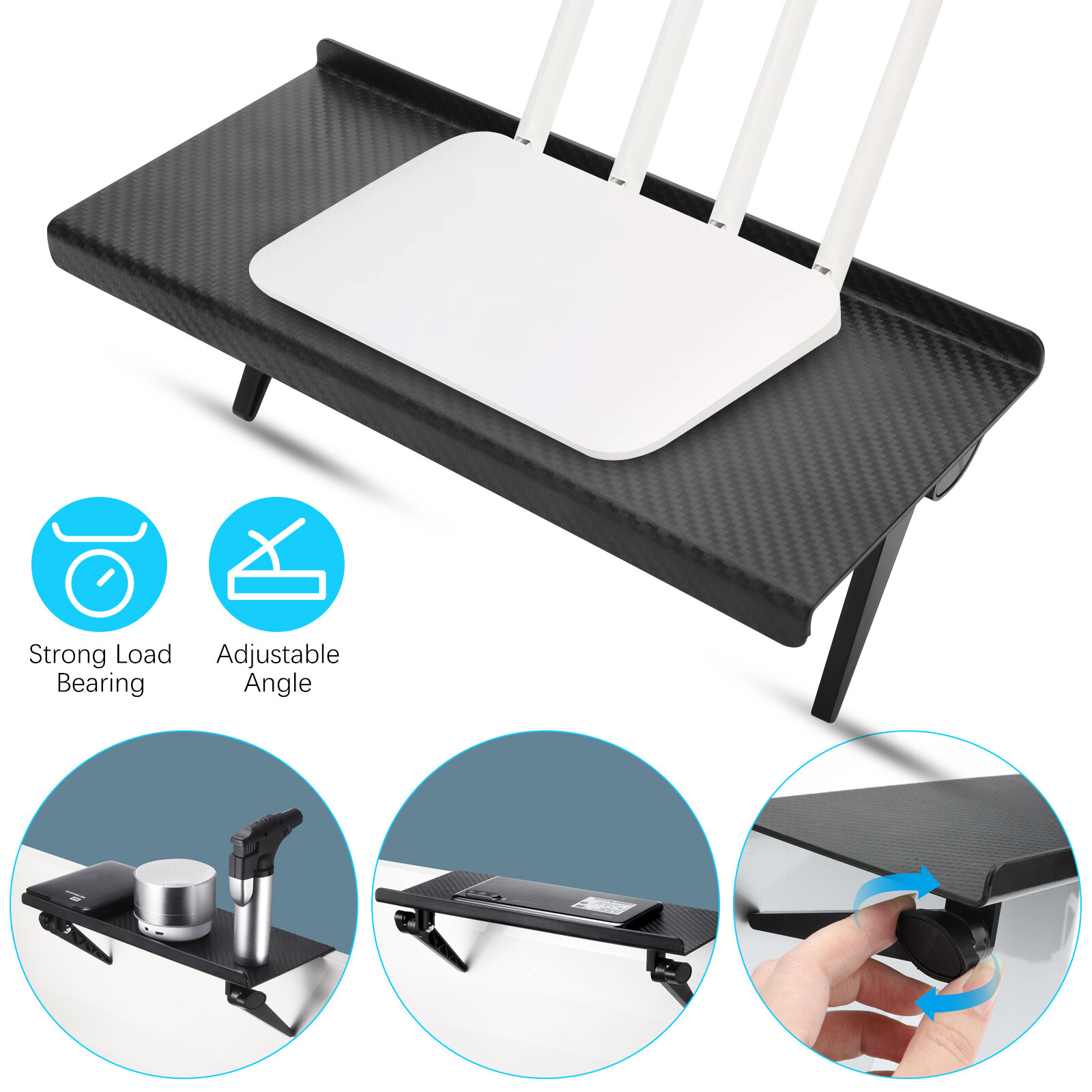 Adjustable Storage Rack Holder Bracket TV Set-Top Box Screen Top Shelf Desktop