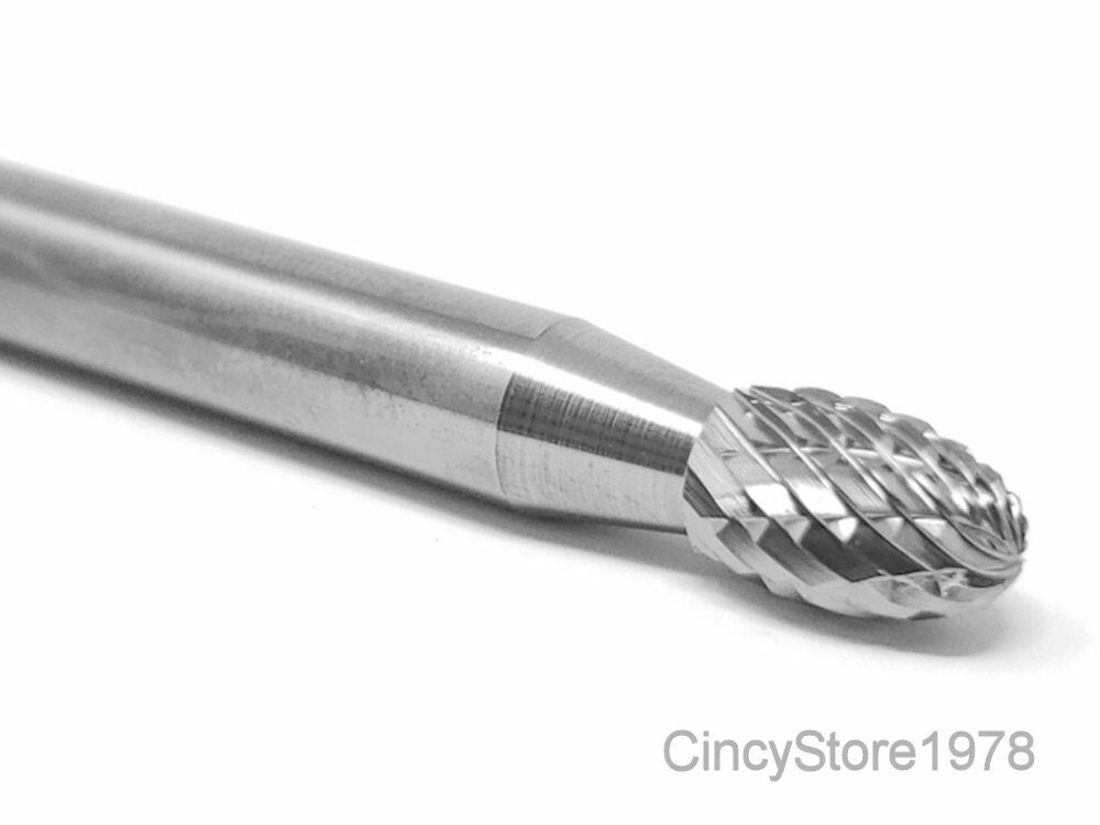 SE1D Oval Shape Tungsten Carbide Burr Bur Cutting Tool Die Grinder Bit 1/4" NEW