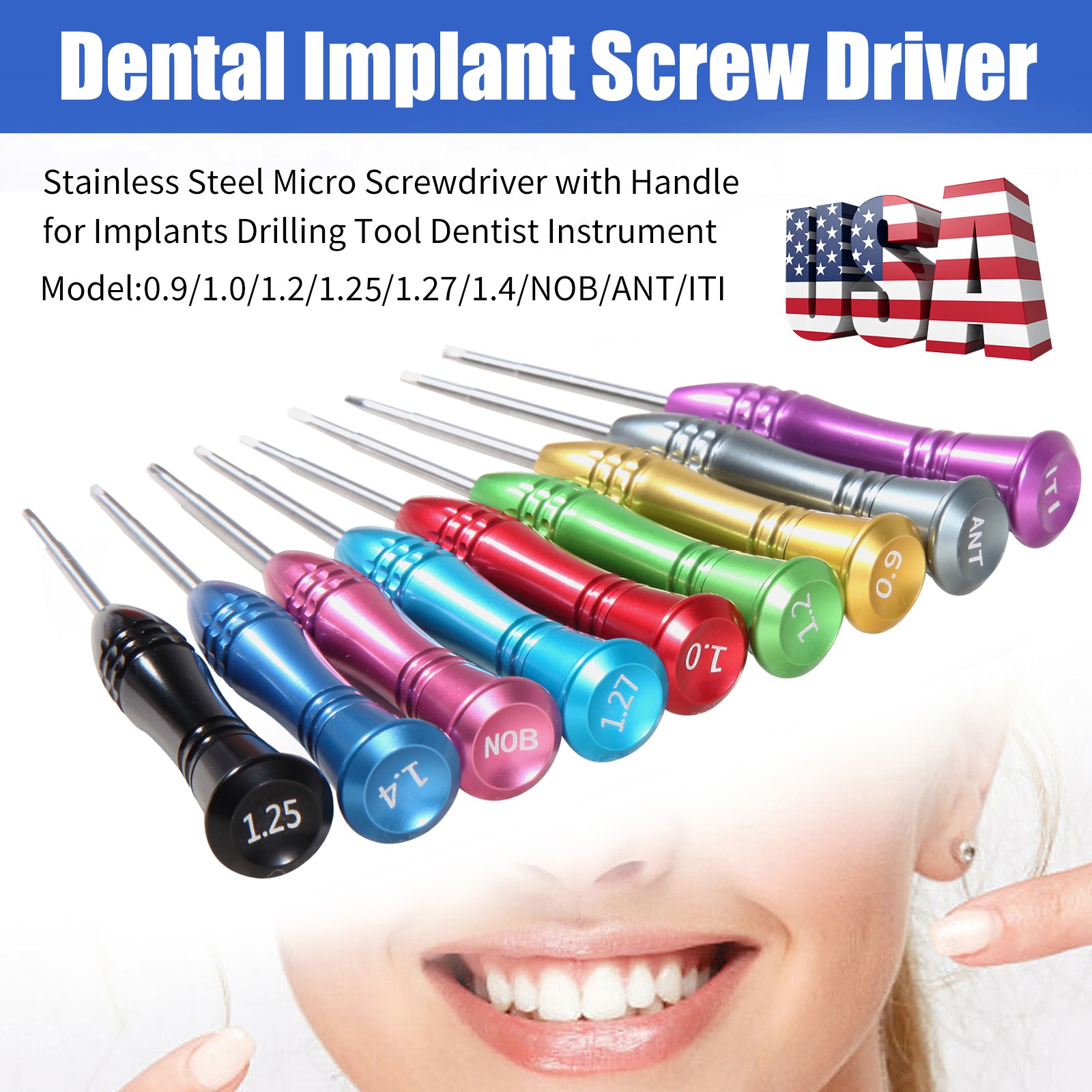 Dental Universal Implant Prosthetic Kit Torque Wrench Screw Drivers 6 Model