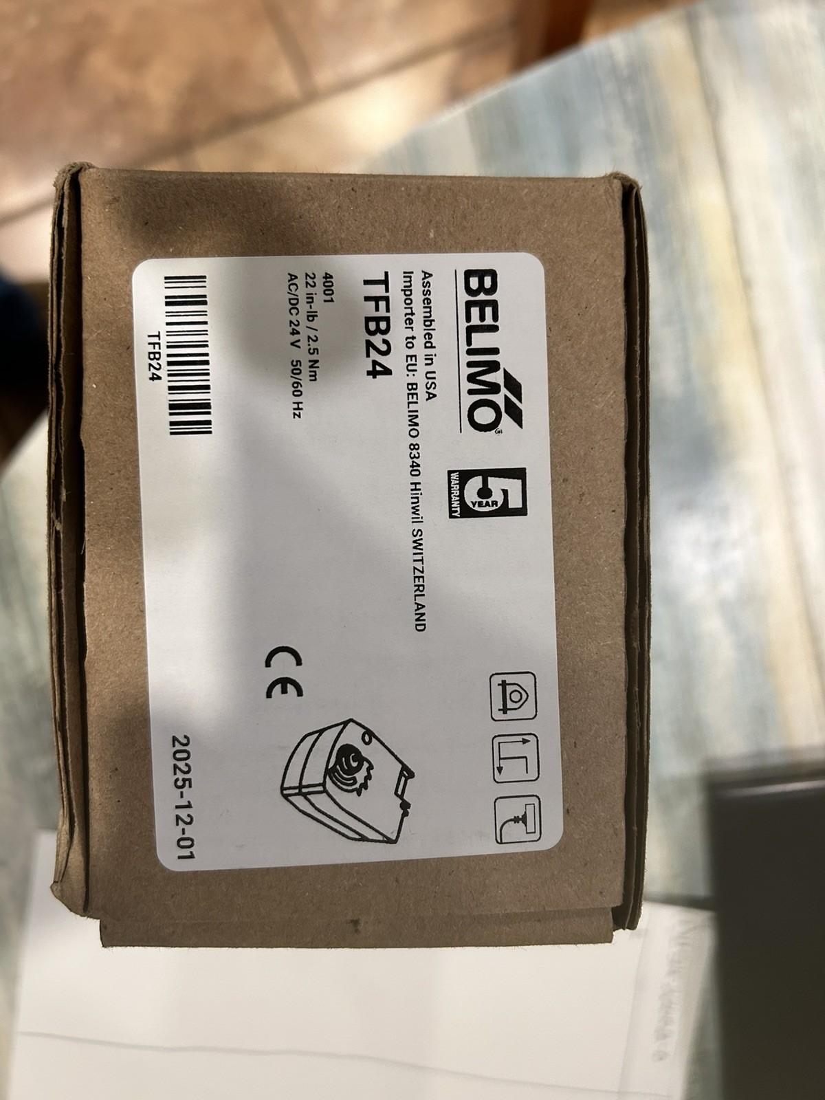 Belimo TFLB24 24V Spring Return Fail-Safe, On/Off, Direct Coupled (No Aux Swch)