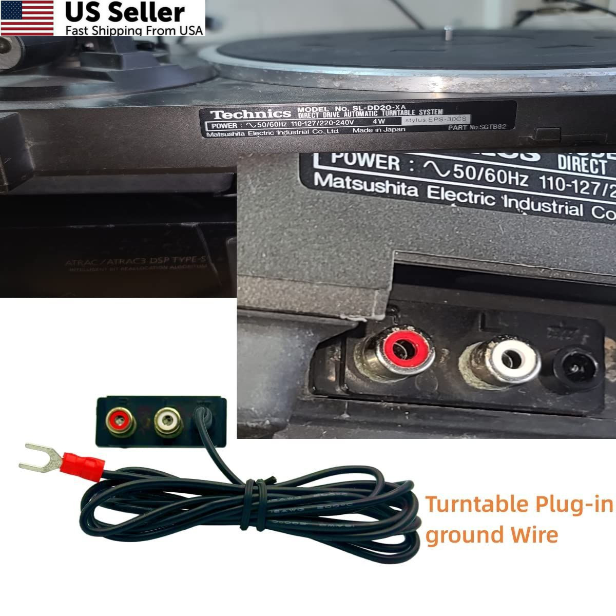 Sam&Johnny Phonograph Turntable Ground Wire for Technics Magnetic Black