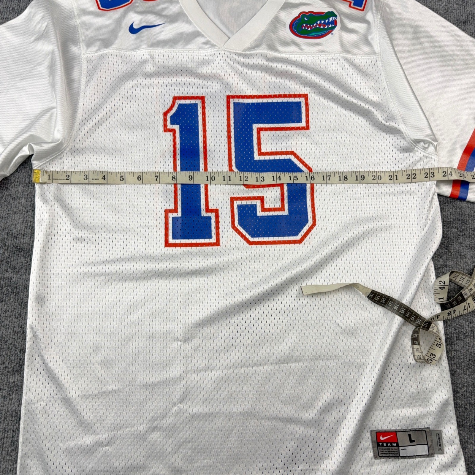 Nike Florida Gators Tim Tebow Jersey Mens Large Mesh White Blue #15 NCAA